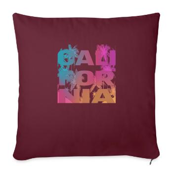 California Colorfull Palmen Shirt - Sofakissenbezug 45 x 45 cm - Burgunderrot - Vorne