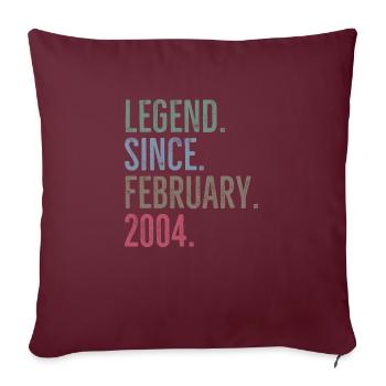 Légende depuis février 2004 - Housse de coussin décorative 45 x 45 cm - bordeaux - Devant