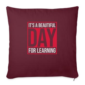 belle journée pour apprendre - Housse de coussin décorative 45 x 45 cm - bordeaux - Devant
