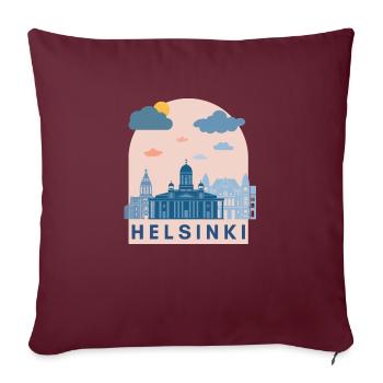 Finlande Helsinki Logo Design Europe Cadeau - Housse de coussin décorative 45 x 45 cm - bordeaux - Devant