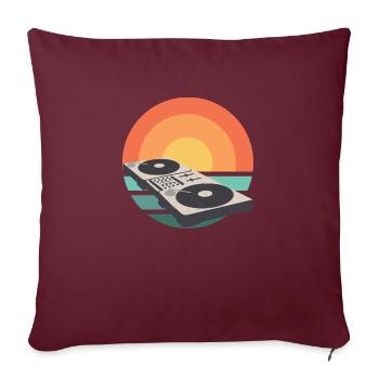 DJ Mischpult SunSet Mixer - Housse de coussin décorative 45 x 45 cm - bordeaux - Devant