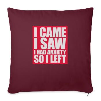J’avais de l’anxiété en disant - Housse de coussin décorative 45 x 45 cm - bordeaux - Devant