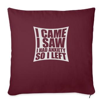 J’avais de l’anxiété en disant - Housse de coussin décorative 45 x 45 cm - bordeaux - Devant