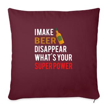 Bière Vin Whisky Schnaps Alcool - Housse de coussin décorative 45 x 45 cm - bordeaux - Devant
