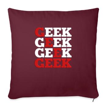 Geek - Housse de coussin décorative 45 x 45 cm - bordeaux - Devant