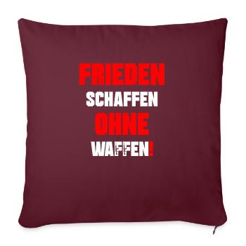 Frieden schaffen - Sofakissenbezug 45 x 45 cm - Burgunderrot - Vorne