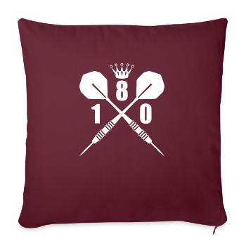 Fléchettes Sports Fun - Housse de coussin décorative 45 x 45 cm - bordeaux - Devant