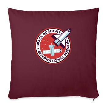Space Academy International couleur rouge Vintage - Housse de coussin décorative 45 x 45 cm - bordeaux - Devant