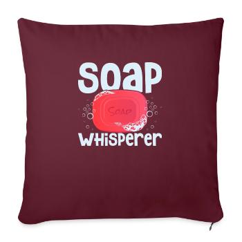 Savonnier Savonnier Fabricant de savon - Housse de coussin décorative 45 x 45 cm - bordeaux - Devant
