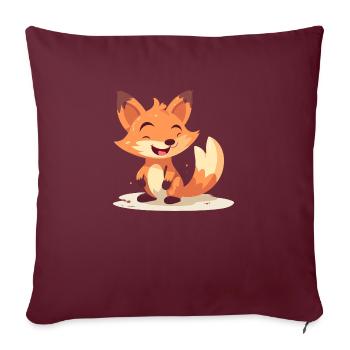 Clever Fox - Sofakissenbezug 45 x 45 cm - Burgunderrot - Vorne