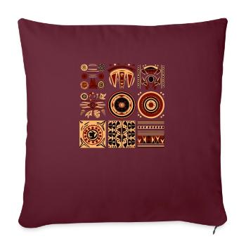 Afrikanische Folklore - Sofakissenbezug 45 x 45 cm - Burgunderrot - Vorne