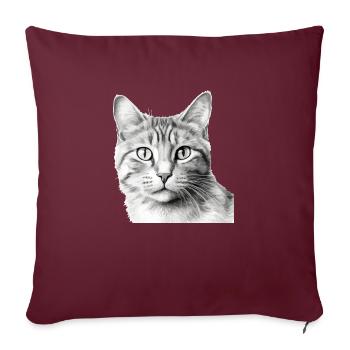 Bli le chat - Housse de coussin décorative 45 x 45 cm - bordeaux - Devant