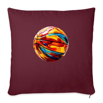 basket-ball coloré - Housse de coussin décorative 45 x 45 cm - bordeaux - Devant