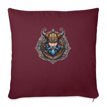 Wikinger Odin Thor Walhalla - Sofakissenbezug 45 x 45 cm - Burgunderrot - Vorne