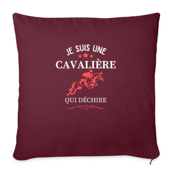Je suis une Cavalière qui Déchire - Housse de coussin décorative 45 x 45 cm - bordeaux - Devant