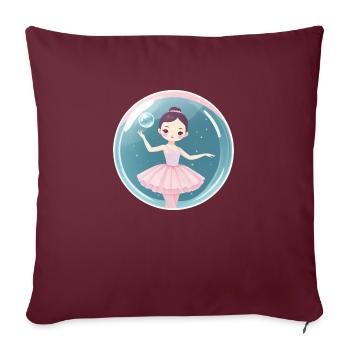 Hübsche Primaballerina in einer Blase - Sofakissenbezug 45 x 45 cm - Burgunderrot - Vorne