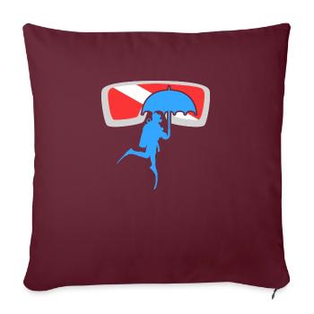 Oxygene Diving Exploration Plongée sous-marine Apnée - Housse de coussin décorative 45 x 45 cm - bordeaux - Devant