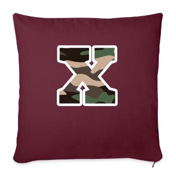 lettre X camouflage militaire-idée cadeau - Housse de coussin décorative 45 x 45 cm - bordeaux - Devant