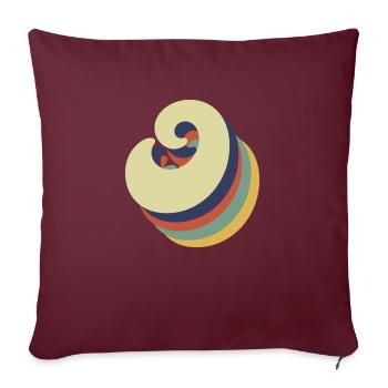 Lettre o rétro - Housse de coussin décorative 45 x 45 cm - bordeaux - Devant