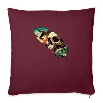 Plume de la mort - Housse de coussin décorative 45 x 45 cm - bordeaux - Devant