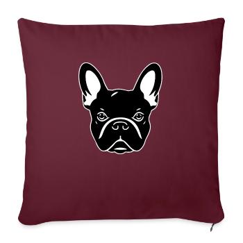 Bouledogue français - Housse de coussin décorative 45 x 45 cm - bordeaux - Devant