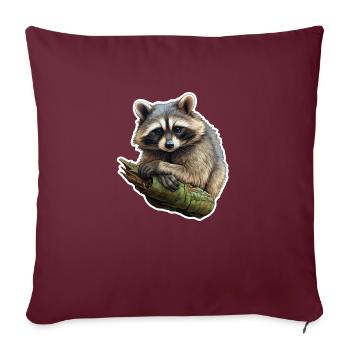 Raton laveur - Housse de coussin décorative 45 x 45 cm - bordeaux - Devant