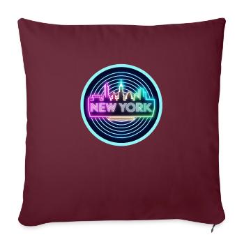 1980 ' s Synthwave Neon New York - Retro Neon Vibes - Housse de coussin décorative 45 x 45 cm - bordeaux - Devant