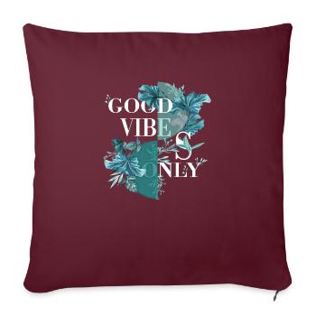 Vibes seulement autocollant citation vecteur styles d’art vintage - Housse de coussin décorative 45 x 45 cm - bordeaux - Devant