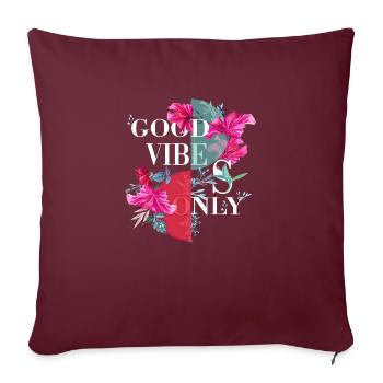 Vibes seulement autocollant citation vecteur styles d’art vintage - Housse de coussin décorative 45 x 45 cm - bordeaux - Devant