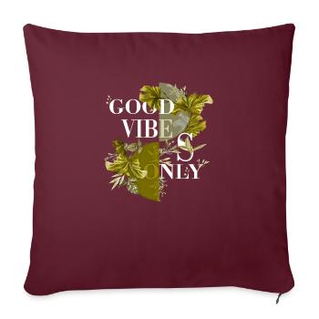 Vibes seulement autocollant citation vecteur styles d’art vintage - Housse de coussin décorative 45 x 45 cm - bordeaux - Devant