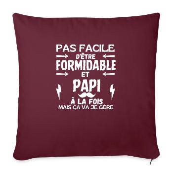 PAPI FORMIDABLE - Housse de coussin décorative 45 x 45 cm - bordeaux - Devant