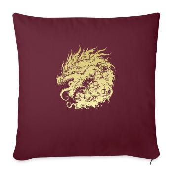 Fantaisie Dragon Anime Tête de dragon Mythique reptile magie - Housse de coussin décorative 45 x 45 cm - bordeaux - Devant