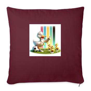 Quacky duckling soccer school - Sofa pillowcase 17,3'' x 17,3'' (45 x 45 cm) - burgundy - Front