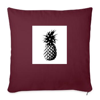 Ananas schwarz weiß - Sofakissenbezug 45 x 45 cm - Burgunderrot - Vorne