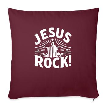 Jesus is My Rock - Sofa pillowcase 17,3'' x 17,3'' (45 x 45 cm) - burgundy - Front