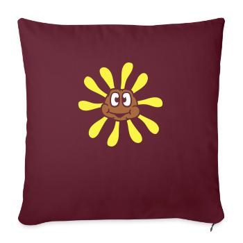 Kleine Sonnenblume Sonne Blume Glückliches Gesicht - Sofakissenbezug 45 x 45 cm - Burgunderrot - Vorne