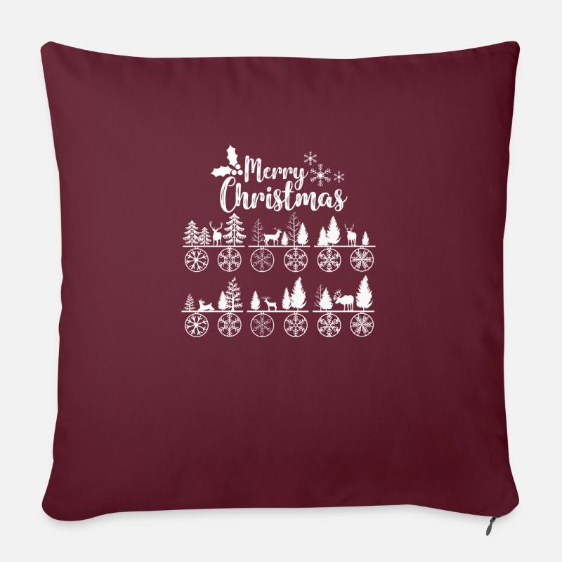 Boże Narodzenie Joyeux Noël - Housse de coussin décorative 45 x 45 cm - bordeaux