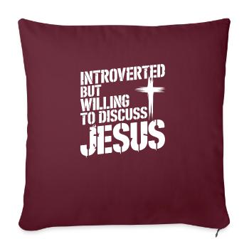 Faire preuve d’une foi humoristique - Housse de coussin décorative 45 x 45 cm - bordeaux - Devant