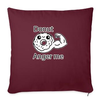 Cute donut - beignet colère moi design - Housse de coussin décorative 45 x 45 cm - bordeaux - Devant