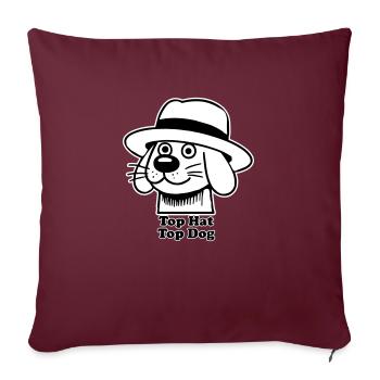 Dapper Doggo - Chapeau haut de forme, design Top Dog - Housse de coussin décorative 45 x 45 cm - bordeaux - Devant