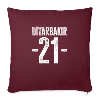 Diyarbakır 21 – Fierté de la culture et de l’histoire - Housse de coussin décorative 45 x 45 cm - bordeaux - Devant