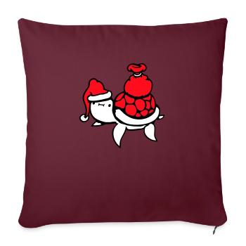 Water turtle Santa Claus Christmas cute - Sofa pillowcase 17,3'' x 17,3'' (45 x 45 cm) - burgundy - Front