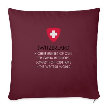 Guns control Swiss - Housse de coussin décorative 45 x 45 cm - bordeaux - Devant