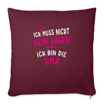 Ich bin die Oma - Sofakissenbezug 45 x 45 cm - Burgunderrot - Vorne