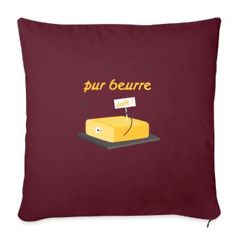 Breton Pur Beurre… salé ! - Housse de coussin décorative 45 x 45 cm - bordeaux - Devant
