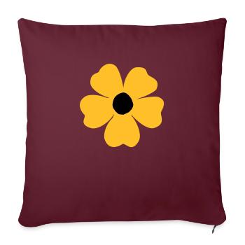Blumen - Sofakissenbezug 45 x 45 cm - Burgunderrot - Vorne