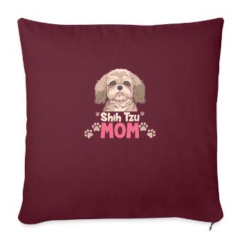 Shih Tzu Shih Tzu Mom - Housse de coussin décorative 45 x 45 cm - bordeaux - Devant