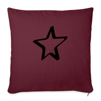 Étoile / étoile de bande dessinée - peint, dessiné, style bande dessinée - Housse de coussin décorative 45 x 45 cm - bordeaux - Devant