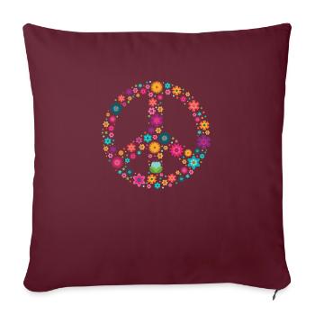 Peace Zeichen Peace Sign - Sofakissenbezug 45 x 45 cm - Burgunderrot - Vorne