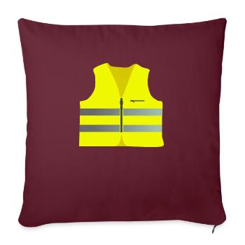 Gilet de sécurité pour les gilets jaunes Protest Yellow West - Housse de coussin décorative 45 x 45 cm - bordeaux - Devant